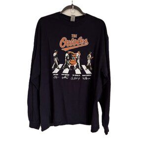 MLB Baltimore Orioles Greatest Signatures A**ey Road L/S Navy Blue Shirt Size XL